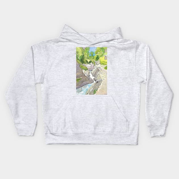 Watkins Glen, New York Kids Hoodie by ElizaC